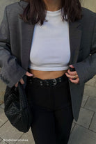 Nova 01High Straight Suit Pants - Black