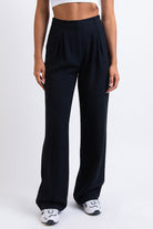 Sienna 01High Wide Suit Pants - Black