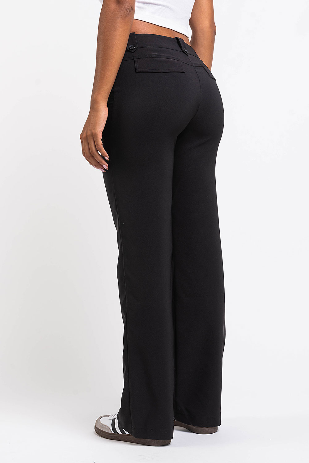 Bonnie 01Low Straight Suit Pants - Black