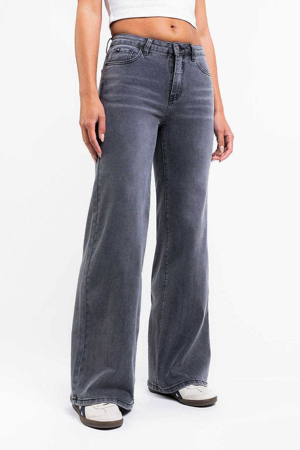 Taylor 03Low Wide Jeans - Washed Black