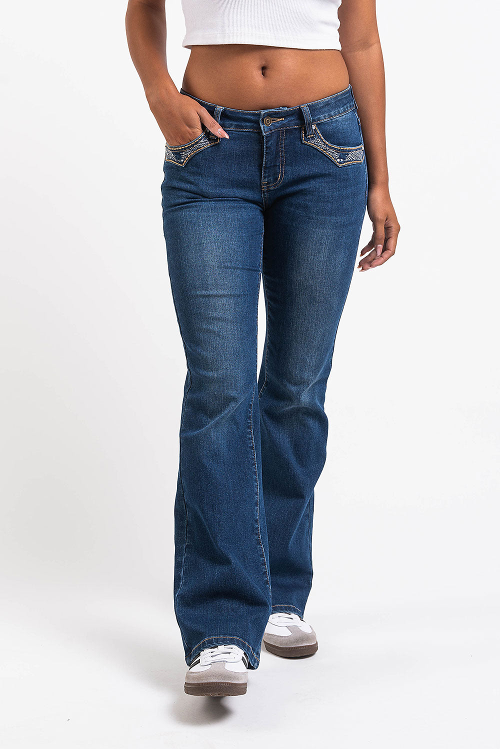 Taylor 01Low Bootcut Jeans - Vintage Blue