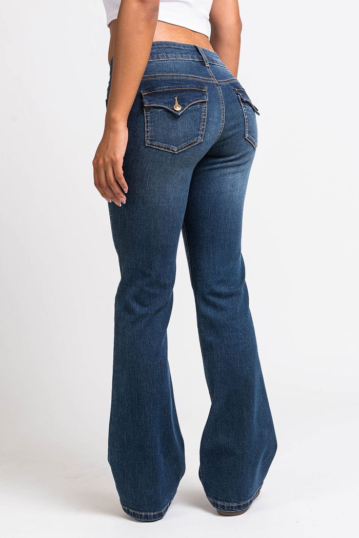 Claire 01Low Bootcut Jeans Vintage Blue MADLADY