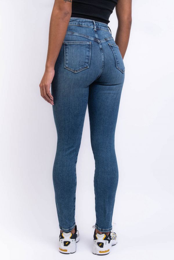 Tettsittende jeans med høyt liv og mye stretch - Skye blå