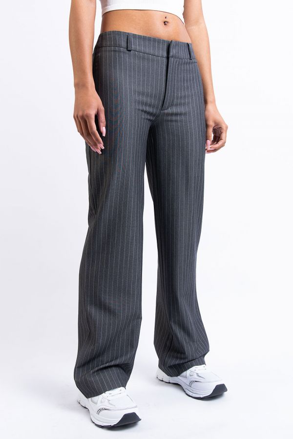 Dressbukser Med Lav Midje - Cybel Grey Stripe