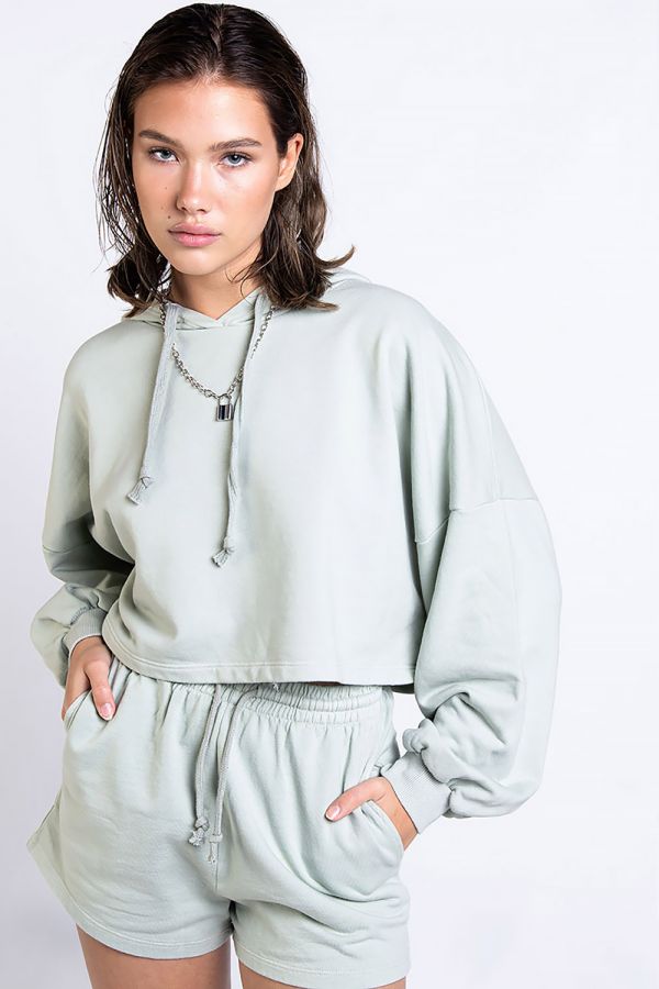 Cropped Hoodie - Chill Sage